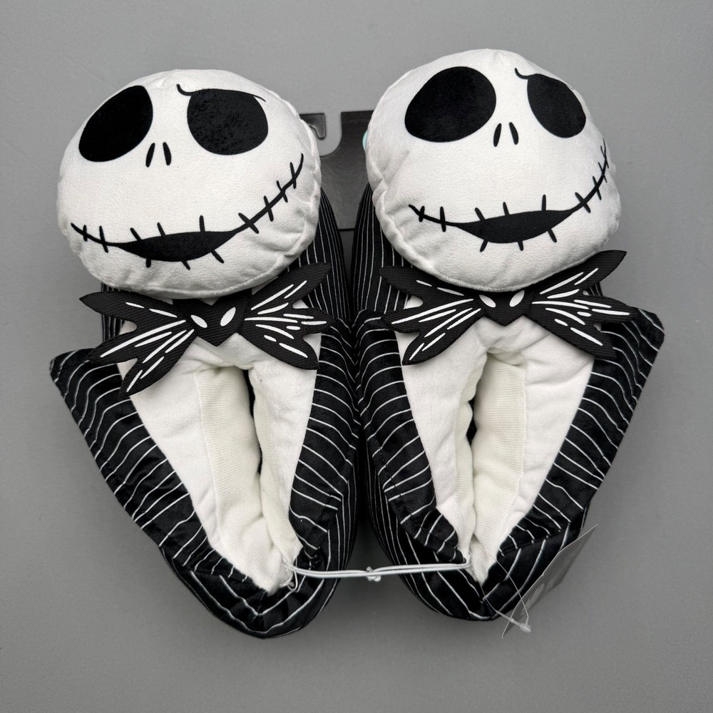 NWT Disney Jack Skellington Nightmare Before Christmas Slippers Adult Sz M 9-10